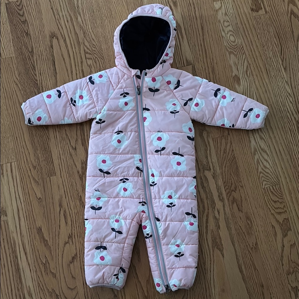 Hanna Andersson Pink Floral Kids One Piece Footie
